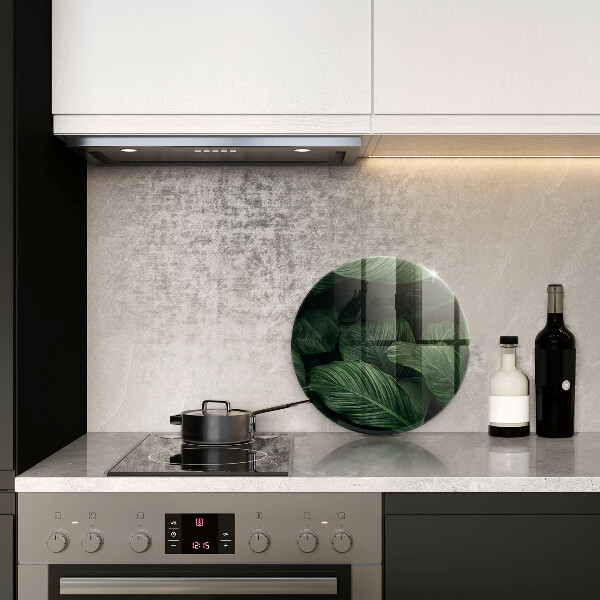 Glas Ceranfeldabdeckung Spritzschutz Dunkle Blätter