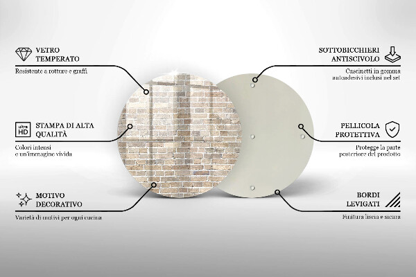 Glas Ceranfeldabdeckung Spritzschutz Helle Backsteinmauer