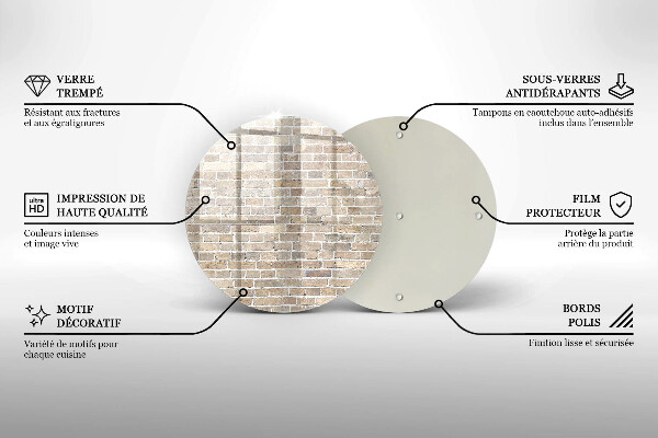 Glas Ceranfeldabdeckung Spritzschutz Helle Backsteinmauer