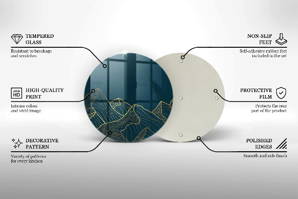 Glas Ceranfeldabdeckung Spritzschutz Abstrakte Berge