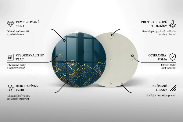 Glas Ceranfeldabdeckung Spritzschutz Abstrakte Berge