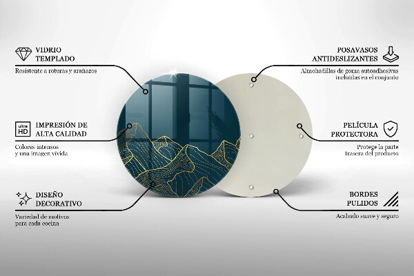 Glas Ceranfeldabdeckung Spritzschutz Abstrakte Berge