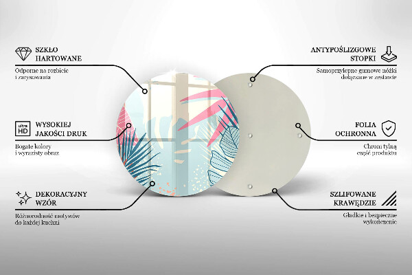 Glas Ceranfeldabdeckung Spritzschutz Pastellblätter