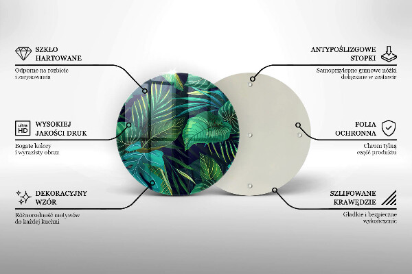 Glas Ceranfeldabdeckung Spritzschutz Illustration der Dschungelblätter