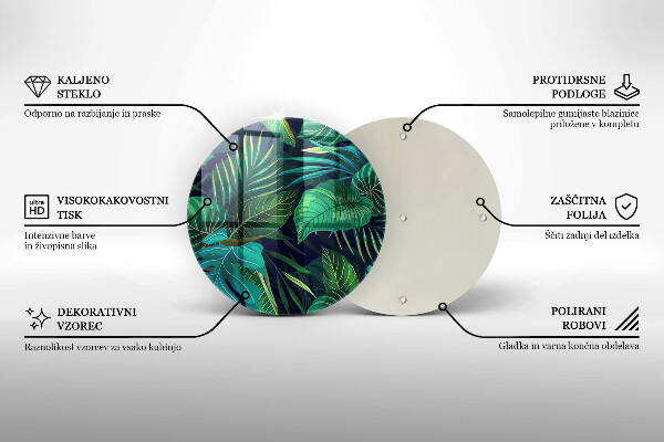 Glas Ceranfeldabdeckung Spritzschutz Illustration der Dschungelblätter