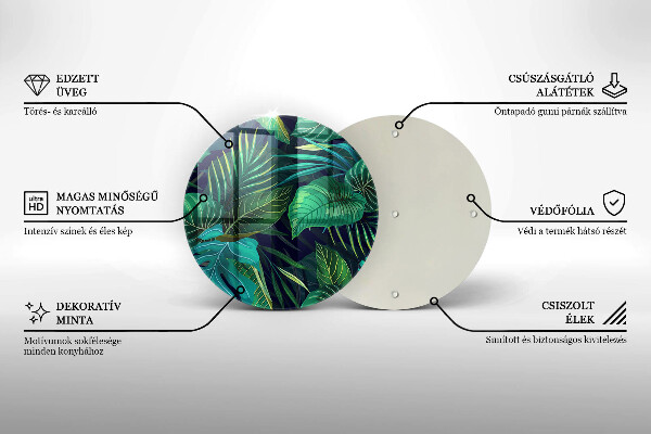 Glas Ceranfeldabdeckung Spritzschutz Illustration der Dschungelblätter