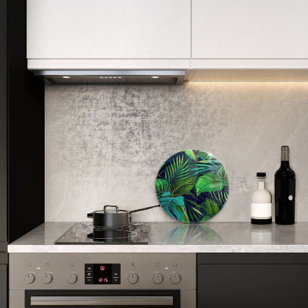 Glas Ceranfeldabdeckung Spritzschutz Illustration der Dschungelblätter