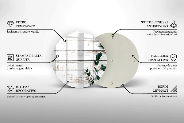 Glas Ceranfeldabdeckung Spritzschutz Alte Bretter und Blätter