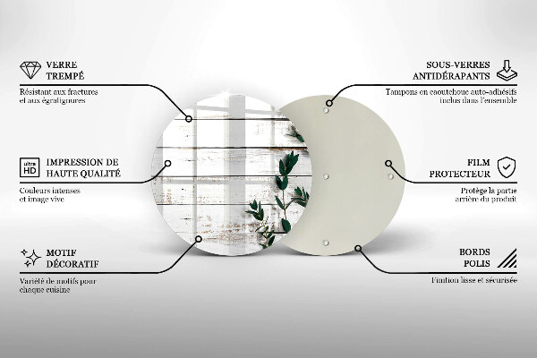 Glas Ceranfeldabdeckung Spritzschutz Alte Bretter und Blätter