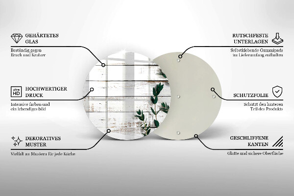 Glas Ceranfeldabdeckung Spritzschutz Alte Bretter und Blätter