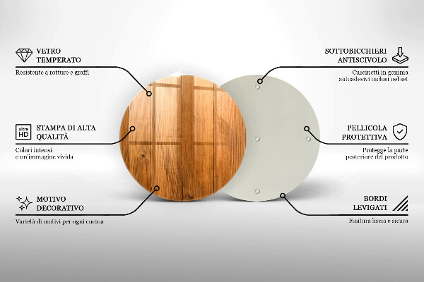 Glas Ceranfeldabdeckung Spritzschutz Holzbretter