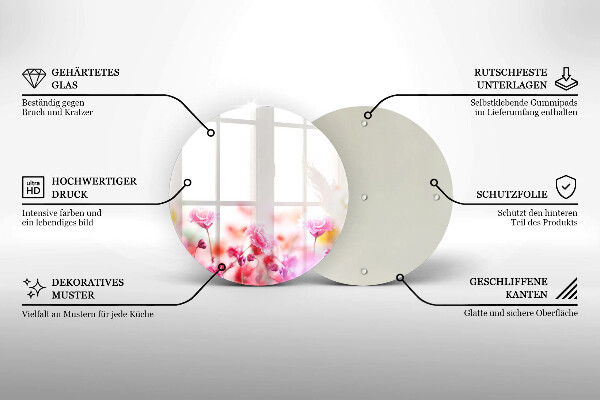 Glas Ceranfeldabdeckung Spritzschutz Blumenwiese