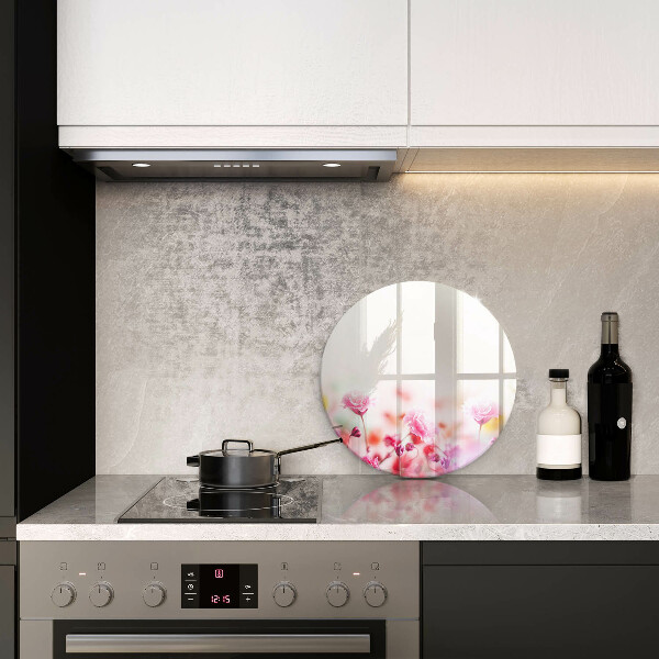 Glas Ceranfeldabdeckung Spritzschutz Blumenwiese