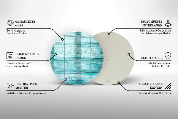 Glas Ceranfeldabdeckung Spritzschutz Vintage Holzbretter