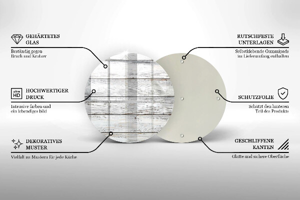 Glas Ceranfeldabdeckung Spritzschutz Helle Holzbretter