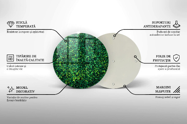 Glas Ceranfeldabdeckung Spritzschutz Pflanze mit kleinen Blättern