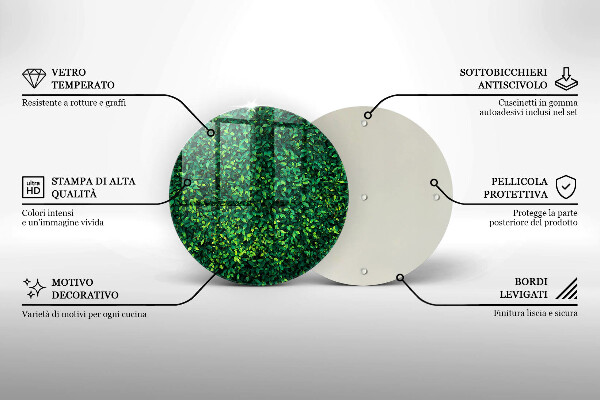 Glas Ceranfeldabdeckung Spritzschutz Pflanze mit kleinen Blättern