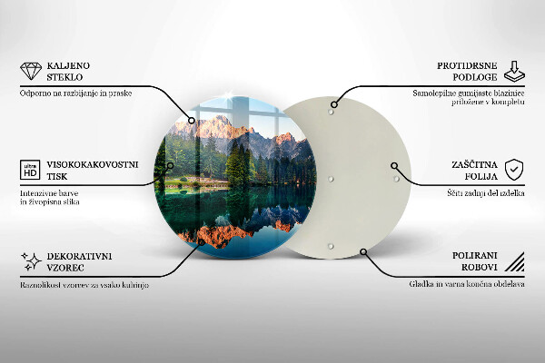 Glas Ceranfeldabdeckung Spritzschutz Wald und Bergsee