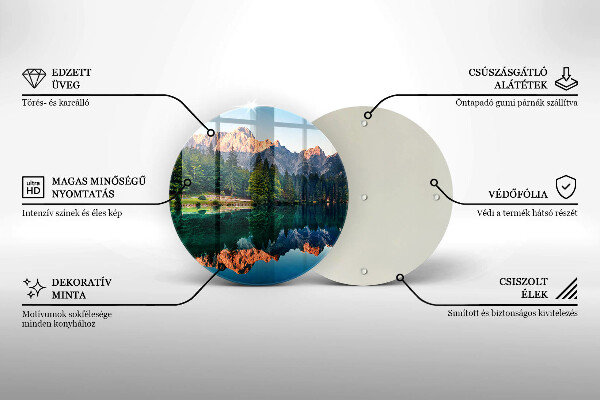 Glas Ceranfeldabdeckung Spritzschutz Wald und Bergsee