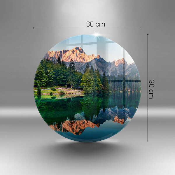 Glas Ceranfeldabdeckung Spritzschutz Wald und Bergsee