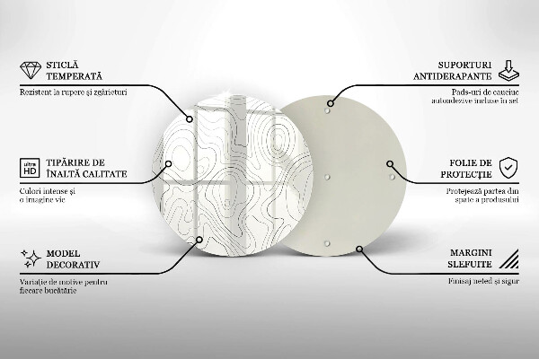 Glas Ceranfeldabdeckung Spritzschutz Linienkunstdesign