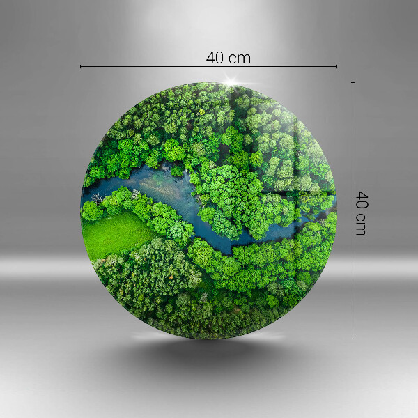 Glas Ceranfeldabdeckung Spritzschutz Wald und Fluss aus der Vogelperspektive