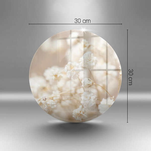 Glas Ceranfeldabdeckung Spritzschutz Zarte weiße Blüten