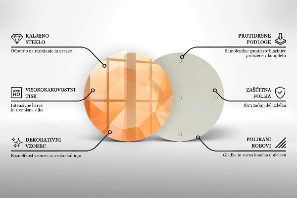 Glas Ceranfeldabdeckung Spritzschutz Geometrischer Hintergrund