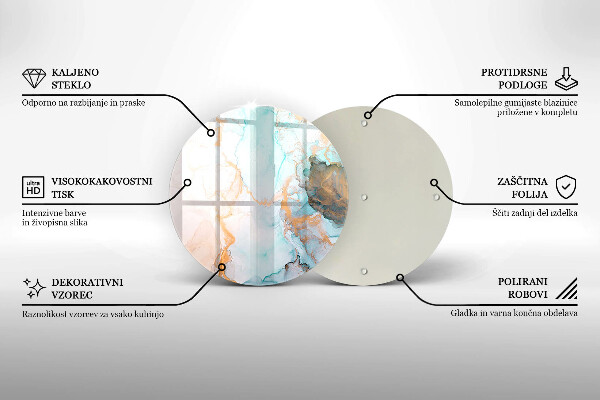 Glas Ceranfeldabdeckung Spritzschutz Marmorabstraktion