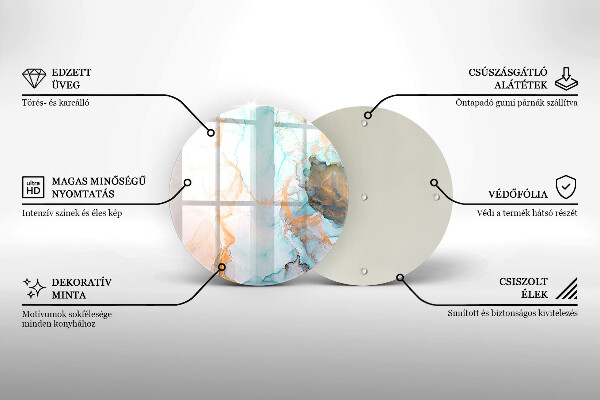 Glas Ceranfeldabdeckung Spritzschutz Marmorabstraktion