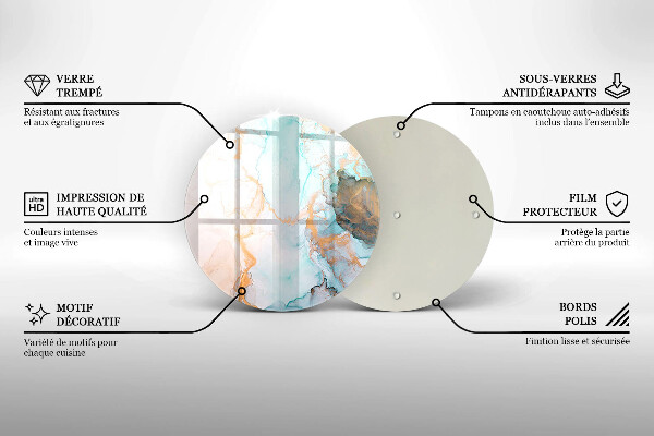Glas Ceranfeldabdeckung Spritzschutz Marmorabstraktion