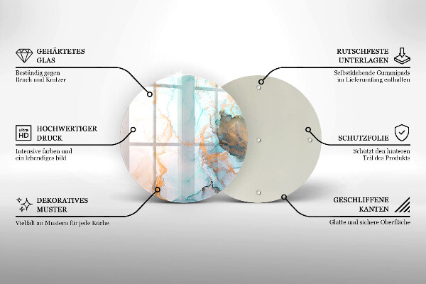 Glas Ceranfeldabdeckung Spritzschutz Marmorabstraktion