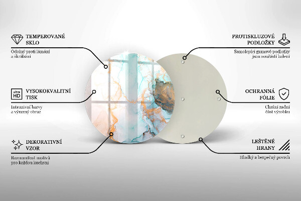 Glas Ceranfeldabdeckung Spritzschutz Marmorabstraktion