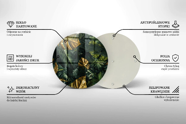 Glas Ceranfeldabdeckung Spritzschutz Goldene Monstera-Blätter