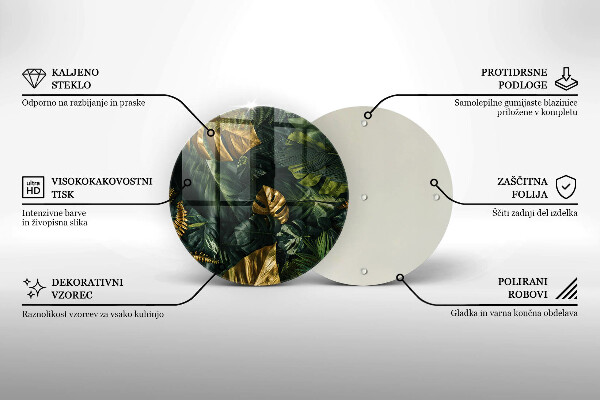 Glas Ceranfeldabdeckung Spritzschutz Goldene Monstera-Blätter