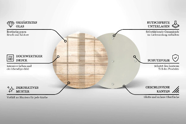 Glas Ceranfeldabdeckung Spritzschutz Holzbretter