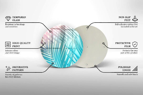 Glas Ceranfeldabdeckung Spritzschutz Pastellblätter