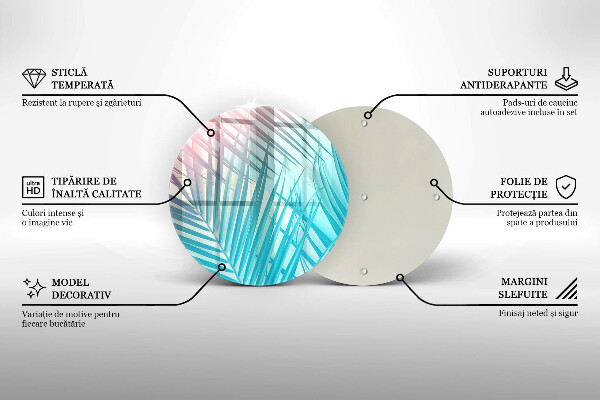 Glas Ceranfeldabdeckung Spritzschutz Pastellblätter