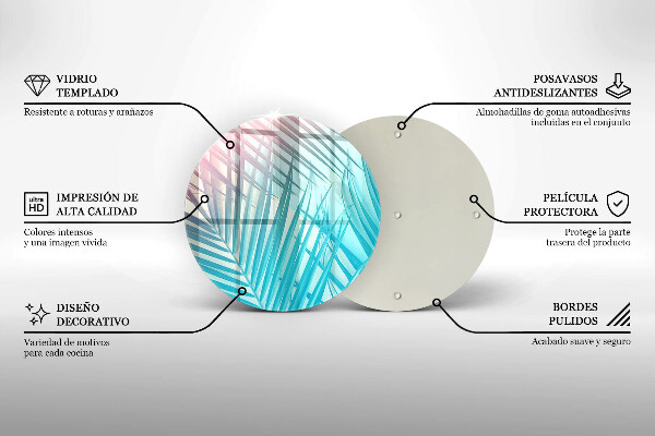 Glas Ceranfeldabdeckung Spritzschutz Pastellblätter