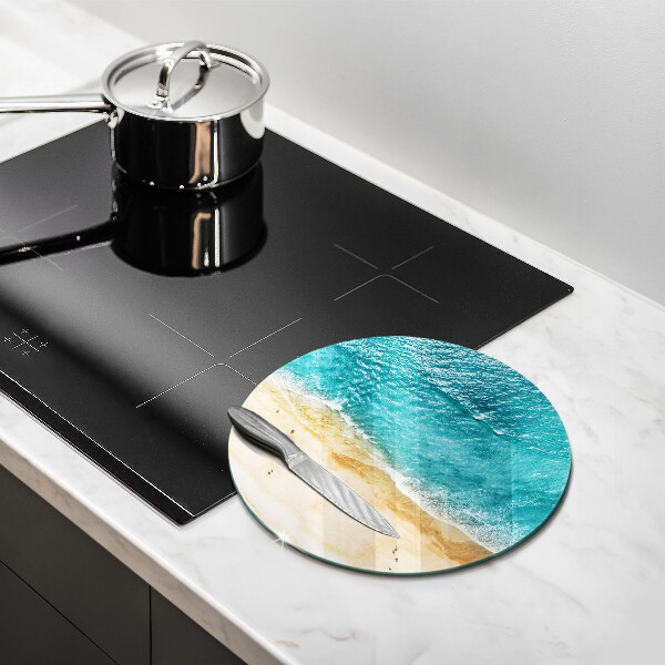 Glas Ceranfeldabdeckung Spritzschutz Strandufer und Meer