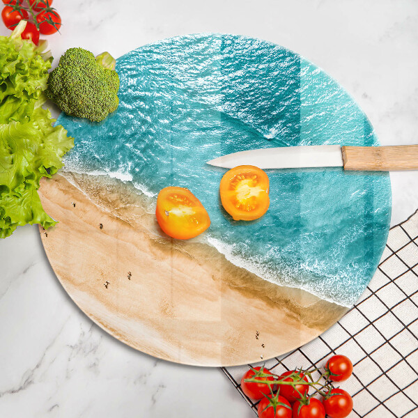 Glas Ceranfeldabdeckung Spritzschutz Strandufer und Meer