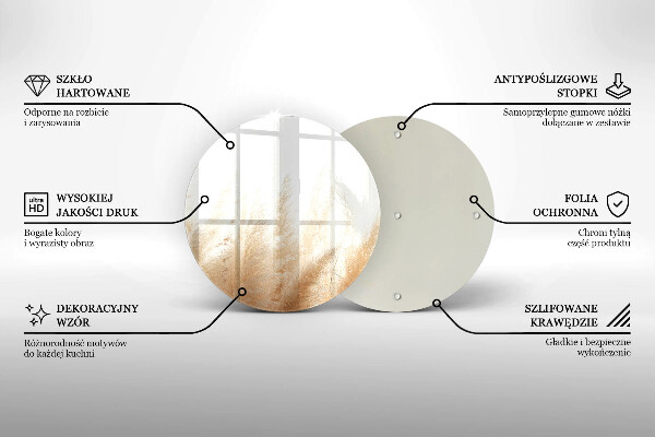 Glas Ceranfeldabdeckung Spritzschutz Pampasgras