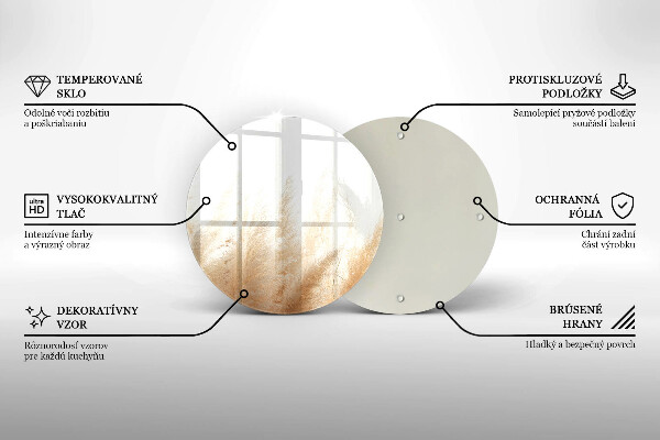 Glas Ceranfeldabdeckung Spritzschutz Pampasgras