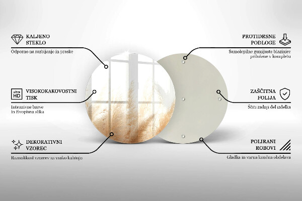 Glas Ceranfeldabdeckung Spritzschutz Pampasgras
