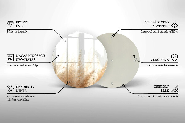 Glas Ceranfeldabdeckung Spritzschutz Pampasgras