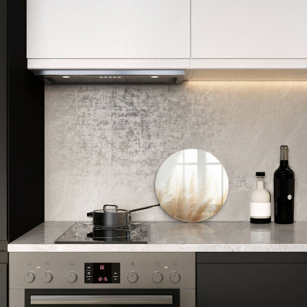 Glas Ceranfeldabdeckung Spritzschutz Pampasgras