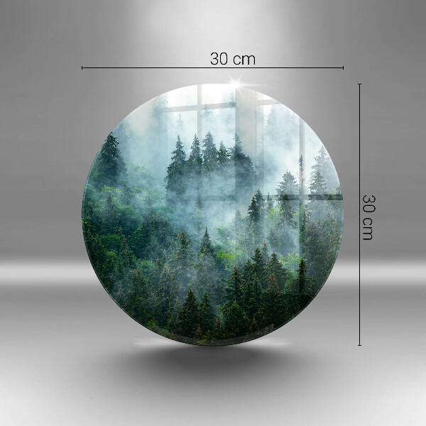 Glas Ceranfeldabdeckung Spritzschutz Wald im Nebel