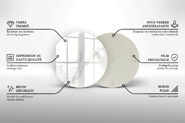 Glas Ceranfeldabdeckung Spritzschutz Zarter weißer Marmor