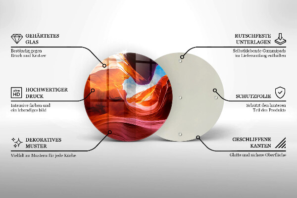 Glas Ceranfeldabdeckung Spritzschutz Canyon-Felslandschaft