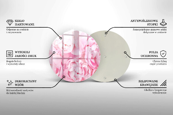 Glas Ceranfeldabdeckung Spritzschutz Zarte Pfingstrosen
